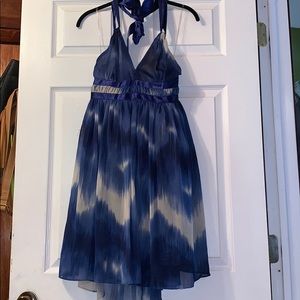 Blue and White Chiffon Dress